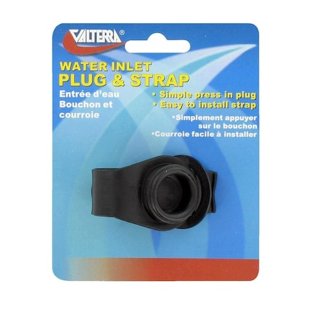 Valterra WATER INLET PLUG, 3/4IN, WITH STRAP, BLACK, CARDED A0170SBKVP